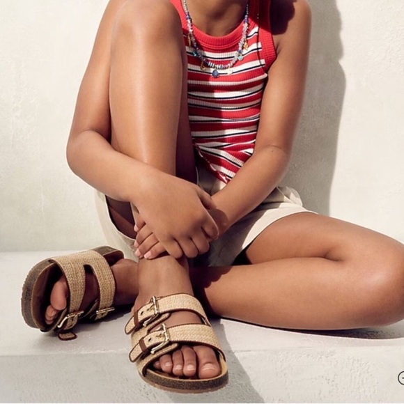 J.Crew Crewcuts Girls' Colbie Wide-Strap Natural Raffia Sandals—K12 - Picture 11 of 11